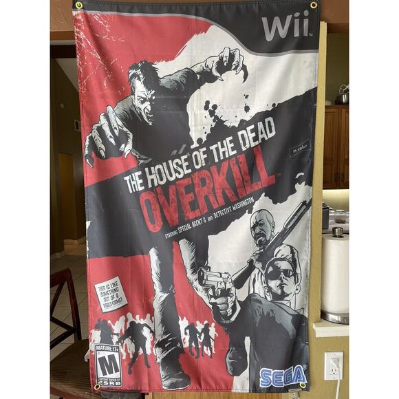 The House of the Dead Overkill 5ft Flag Nintendo Wii 2009 Banner SEGA Lightgun